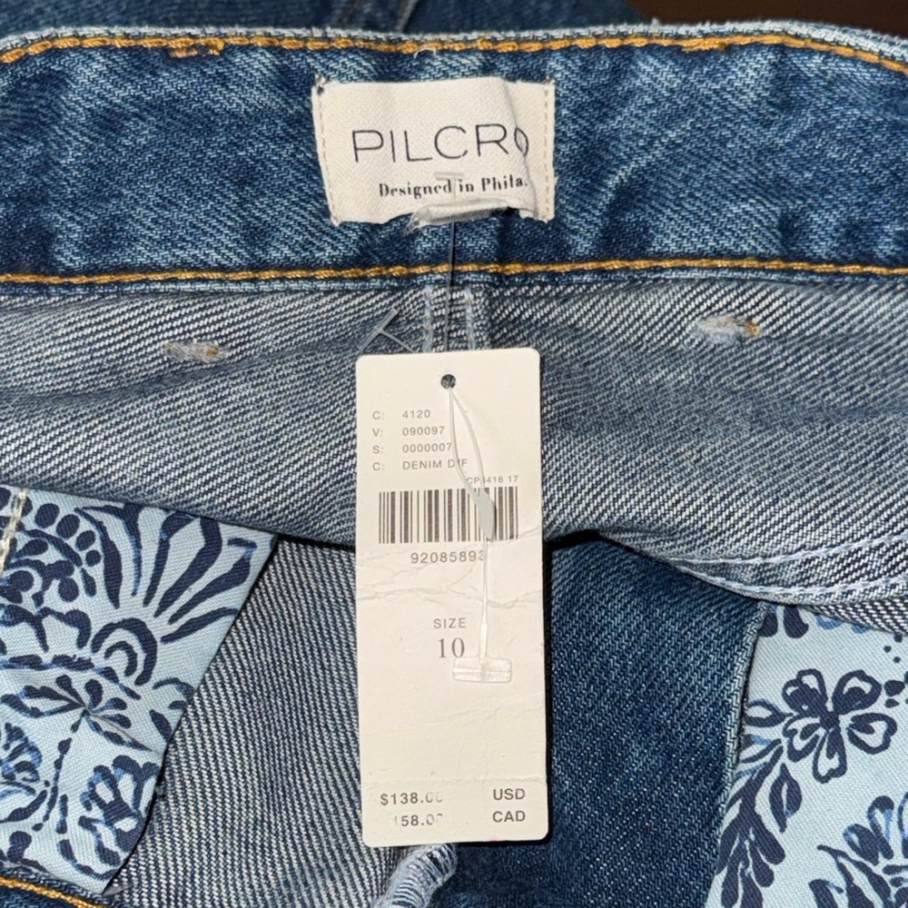 Pilcro Size 10 Denim Midi / Maxi Skirt NWT Anthropologie Front Slit Raw Hem Luxe - Picture 3 of 15